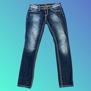 ReRock Express Women's Skinny Jeans - Dark Blue